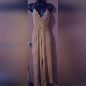 Shop 17 Yellow And White pants‎ Striped Jumpsuit 👓🕶👓🕶